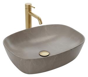 Basaro Gaja, umývadlo na dosku 510×395×140 mm, imitácia kameňa matná, BAS-U1002