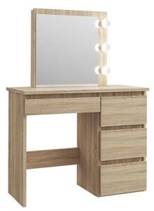 Bestent Toaletný stolík s LED zrkadlom Elisa Sonoma