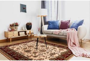 Vlnený kusový koberec Tari krémový bordó 135x200cm