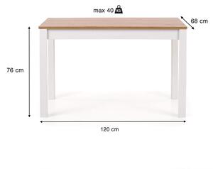 Jedálenský stôl Ksawery - dub sonoma/biela