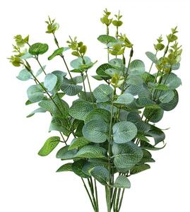 Dekorácia tmavšia zelená umelá rastlina s panašovanými listami - 12*8*50 cm - Clayre & Eef