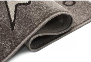 Detský kusový koberec Králik v klobúku sivo hnedý 60x110cm