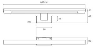 LED kúpeľňové osvetlenie zrkadla SHINE LED/13,8W/230V 60 cm IP44 zlaté