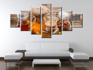 Obraz na plátne Včelí med - 7 dielny Rozmery: 210 x 100 cm