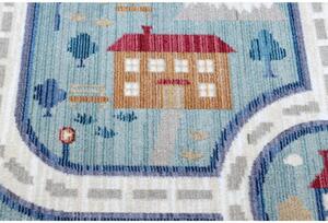 Detský kusový koberec Uličky v meste modrý 133x192cm