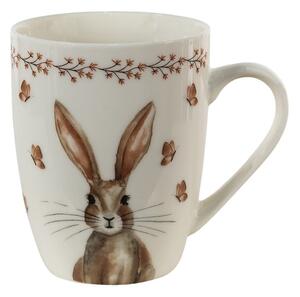 Porcelánový hrnček Rustic Easter Bunny - 12*8*10 cm / 350 ml - Clayre & Eef