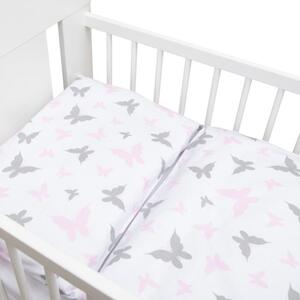 NEW BABY 2-dielne posteľné obliečky New Baby 90/120 cm biele motýle
