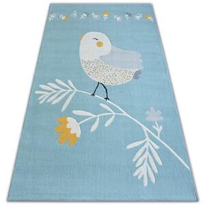 Detský kusový koberec PP Vtáčik modrý 120x170cm