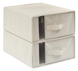 5Five® Ľanový úložný skladací box na posteľnú bielizeň, skladací 40,5 x 15,5 x 31,5 cm - 2ks
