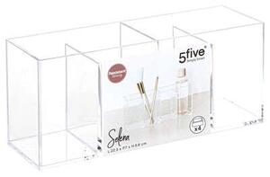 5Five® Transparentný box, 4 priehradky na stojace predmety, SELENA