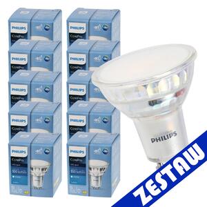 SADA 10x GU10 LED žiarovka PHILIPS 4,9W 550lm - teplá biela