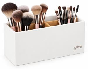 5Five® Biely organizér, stojan so 4 priehradkami na stojace predmety, SELENA WHITE