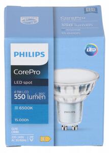 SADA 10x GU10 LED žiarovka PHILIPS 4,9W 550lm - studená biela