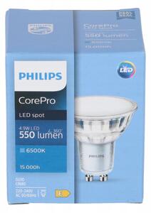 SADA 6 LED žiaroviek PHILIPS GU10 4,9W 550lm - studena biela