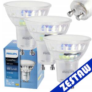 SADA 3x žiarovka Philips GU10 4,9W 550lm 112lm/W 6500K EyeComfort CorePro