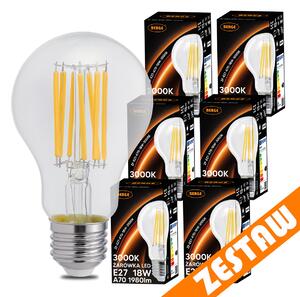SADA 6x LED žiarovka E27 18W 1980lm 3000K - tepla biela