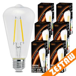 SADA 6x LED žiarovka E27 8W 880lm 3000K - tepla biela