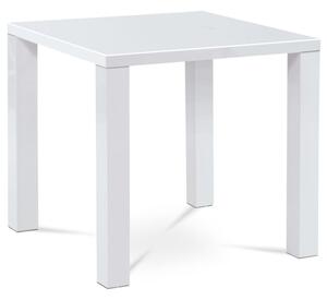 Moderný jedálenský stôl s rozmermi 80x80 v bielom lesku (a-3005 biely)