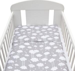 NEW BABY 2-dielne posteľné obliečky 90/120 cm Obláčik sivé