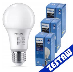 3x stmievateľná LED žiarovka E27 8W 806lm 5CCT CorePro 2700K - 6500K
