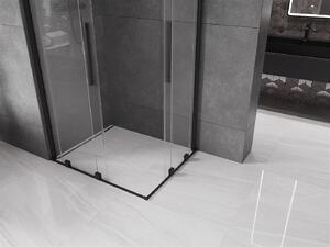 Mexen Velar Duo, sprchový kút s posuvnými dverami 90(dvere) x 80(dvere) cm, 8mm číre sklo, čierny matný profil, 871-090-080-02-70