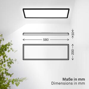 LED panel Shallow on/off, 58 x 20 cm, čierny, 840 podsvietenie, Čierna, Pracovňa / Kancelária, Plast, Stropné svetlo