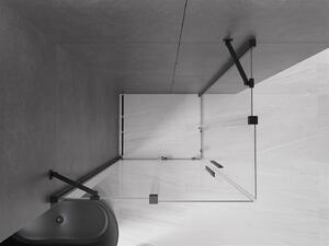 Mexen Velar Duo, sprchový kút s posuvnými dverami 100(dvere) x 90(dvere) cm, 8mm číre sklo, čierny matný profil, 871-100-090-02-70