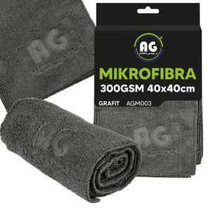 Mikrovláknová utierka 40x40 na sušenie a leštenie, hrubá 300g/m2, grafitová
