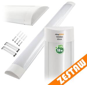 Sada 2 LED žiaroviek 60 cm prisadené panelové svietidlo 18 W 1800 lm denné svetlo farba BERGE