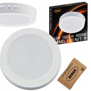 LED stropné svietidlo na povrchovú montáž 12W 1320lm 4000K neutrálna biela kruh