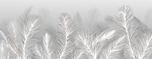 Magnetická podložka na obklad radiátora White leaves Boho 60x100