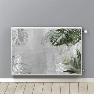 Magnetická rohož na maskovanie radiátorov Biele a zelené listy 60x100cm