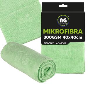 Mikrovláknová utierka 40x40 na sušenie a leštenie, hrubá 300g/m2, zelená