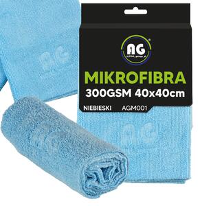 Mikrovláknová utierka 40x40 na sušenie a leštenie, hrubá 300g/m2, modrá