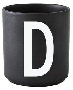 Design Letters Hrnček s písmenom D, black