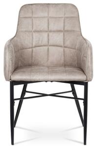 Moderná jedálenská stolička, poťah lanýžová látka v dekore vintage kože (a-9990 lanýžová)