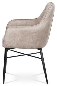 Moderná jedálenská stolička, poťah lanýžová látka v dekore vintage kože (a-9990 lanýžová)