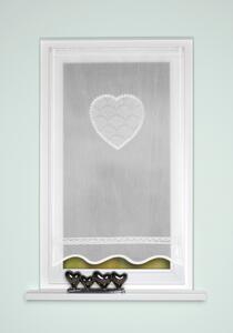 Home Wohnideen Záclona vitrážová s čipkou, batist, Corazon, Biela Rozmer textilu: 80 cm (V), 40 cm (Š)