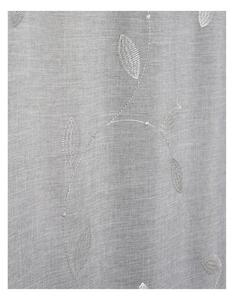 Home Wohnideen Záclona kusová s riasiacou stuhou, vyšívaný vzor, ​​ľanový vzhľad, Alavaro, Sivá