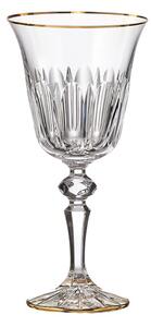 Bohemia Crystal ručne brúsené poháre na červené víno Daisy Line Gold 220ml (set po 2ks)
