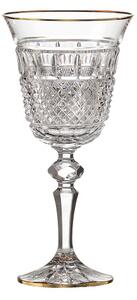 Bohemia Crystal ručne brúsené poháre na biele víno Felicie Line Gold (set po 2ks)