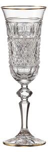 Bohemia Crystal Ručne brúsené poháre na šampanské Felicie Line Gold 150ml (set po 2ks)