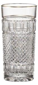 Bohemia Crystal ručne brúsené poháre na vodu a nealko nápoje Felicie Line Gold 350ml (set 2 ks)