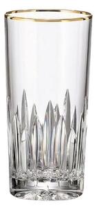 Bohemia Crystal ručne brúsené poháre na nealko Prisma Line Gold 350ml (set po 2ks)