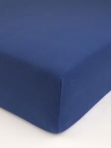 Jersey prostěradlo s elastanem 220 × 200 cm – tmavě modré
