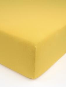 Jersey prostěradlo s elastanem 160 × 200 cm – hořčicové