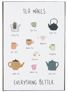 Plechová ceduľa Tea makes everything Better