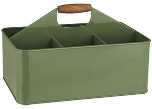 Plechový úložný box s priehradkami Green