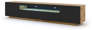 TV stolík AURA 200 | dub artisan/čierny mat Variant: bez LED osvetlenia