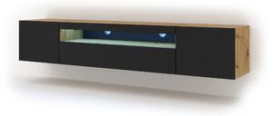 TV stolík AURA 200 | dub artisan/čierny mat Variant: bez LED osvetlenia